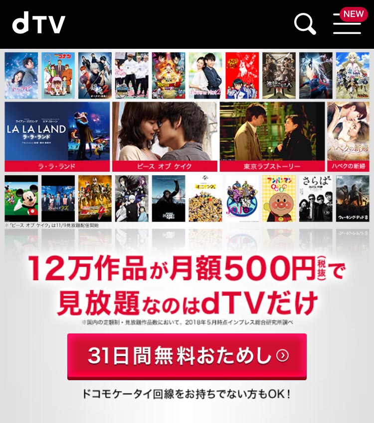 dtvのWebサイト